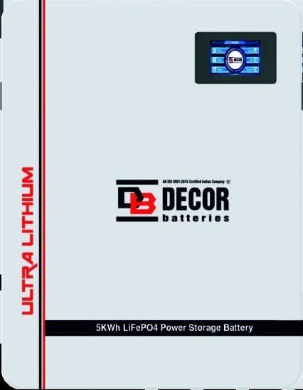 DÉCOR Ultra Lithium 5 kWh LiFePO4 power storage battery, white floor-standing enclosure